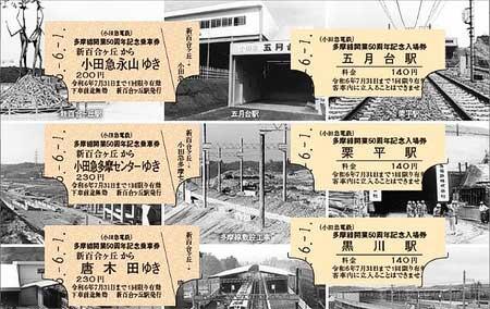 「小田急多摩線開業50周年記念乗車券・入場券」