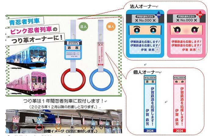 伊賀鉄道，2024年度の「つり革オーナー」を募集