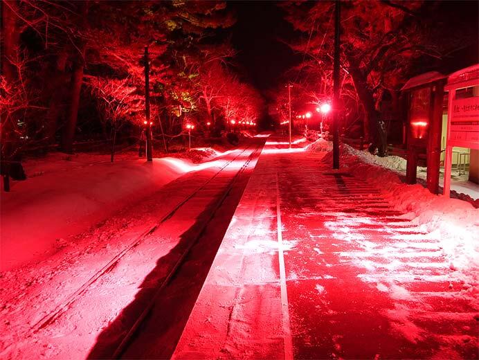 津軽鉄道「雪さくらレール・トンネルin芦野公園駅」を開催