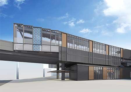 北品川駅の駅舎デザイン案（海側旧東海道側）