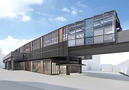 北品川駅の駅舎デザイン案（山側・国道15号側）
