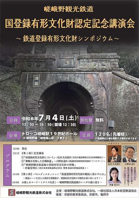 「嵯峨野観光鉄道 国登録有形文化財認定記念講演会」を開催