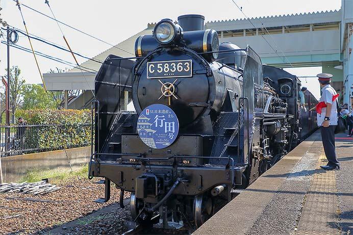 2025年運行時の&ldquo;SL日本遺産のまち行田号&rdquo;のようす