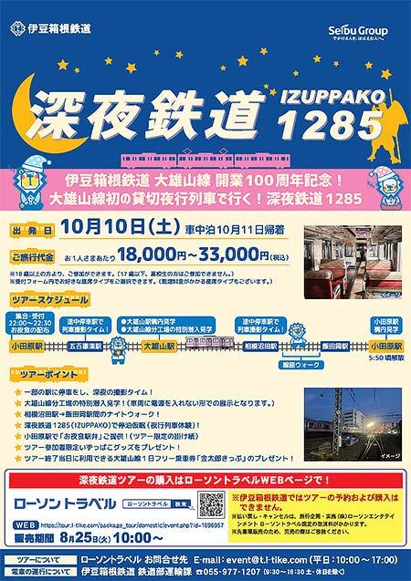 伊豆箱根鉄道，「深夜鉄道 1285（IZUPPAKO）」の参加者募集