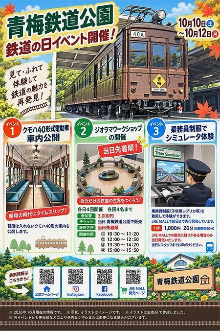 青梅鉄道公園で「鉄道の日イベント」開催