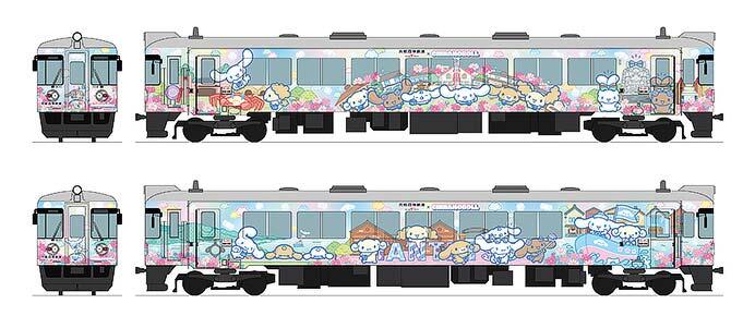 ラッピング列車「シナモロール ふわゆらおさんぽトレイン」のイメージ