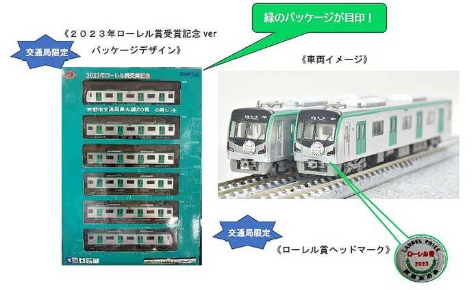 京都市交，「烏丸線20系オリジナル鉄道コレクション（2023年ローレル賞受賞記念 ver）」を発売