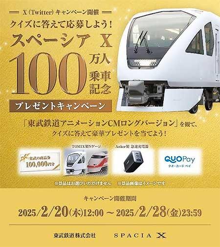 「スペーシア Xご乗車100万人達成記念プレゼントキャンペーン」バナー