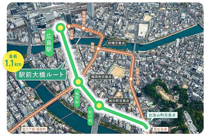 広島電鉄,「駅前大橋ルート」開業にともなうダイヤ改正を8月3日に実施