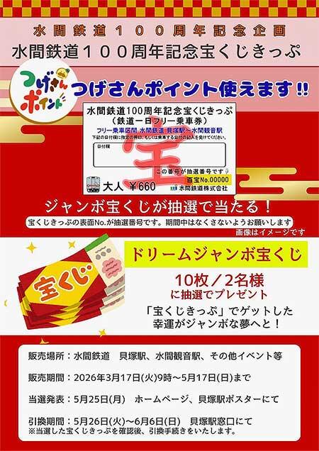 「水間鉄道100周年記念宝くじきっぷ」発売