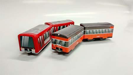箱根登山電車の新グッズ「小鉄（こてつ）」組立後イメージ