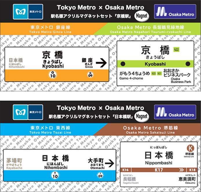 発売される「駅名標アクリルマグネットセット」のイメージ