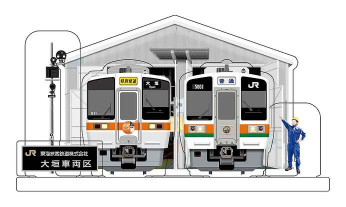 発売される「大垣車両区 ジオラマアクリルスタンド」のイメージ